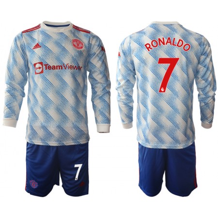 Tenue Manchester United Cristiano Ronaldo 7 Enfant Exterieur 2021-2022 Maillot de Foot ML